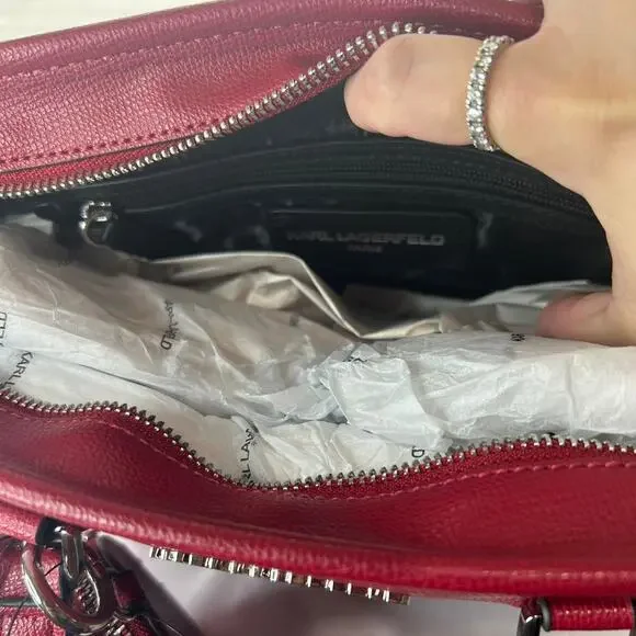 Karl lagerfeld burgundy crossbody bag - Picture 3 of 8